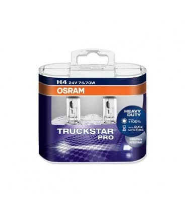 24V Truckstar PRO H4 75W 64196 P43t Glühlampen Doppelpack 8832-11434