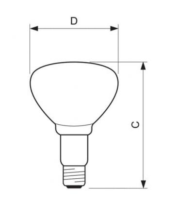 Lámpara de infrarrojos BR125 IR 150W E27 Terapia de calor potente 8984-11955