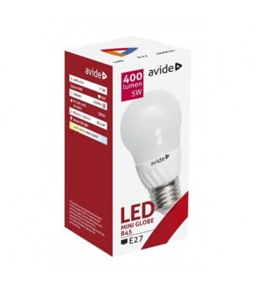 Mini Globe LED B45 5W, 220V Blanc Chaud E27 9054-12200