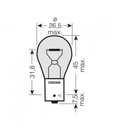 Bombilla 12V PY21W 21W BAU15s Naranja Iluminación Automotriz 495-1238