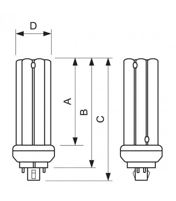 Lampada compatta GX24 57W 830 4P – Foto