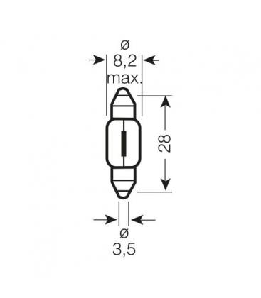 Ampoule 6428 12V 3W SV7 Eclairez l'intérieur de votre voiture 511-1277