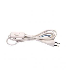 Napajalni kabel ploščati kabel 2x0,75mm² 2m bele barve s stikalom