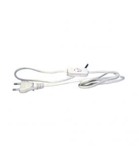 Cordon d'alimentation câble plat 2x0,75mm² 3 mètres Blanc avec Interrupteur