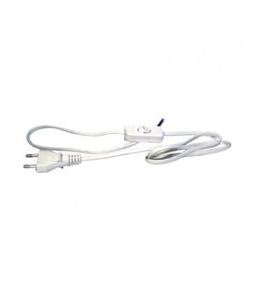 Cable de alimentación plano 2x0,75mm² 3m Interruptor blanco Cables 9300-12900