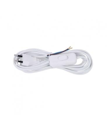 Cable de alimentación plano 2x0,75mm² 3m Interruptor blanco - Cables de alimentación 9300-12901