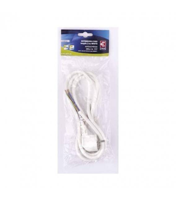 Câble rond blanc Cordon d'alimentation 3x1mm² - Longueur 2m – Photo