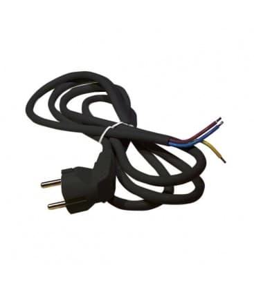 Black Round Cable Power Cord 3x1mm² 2m Length 9303-12905