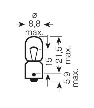 12V BA9s Car Bulb 3860, 5W Automotive 519-1301