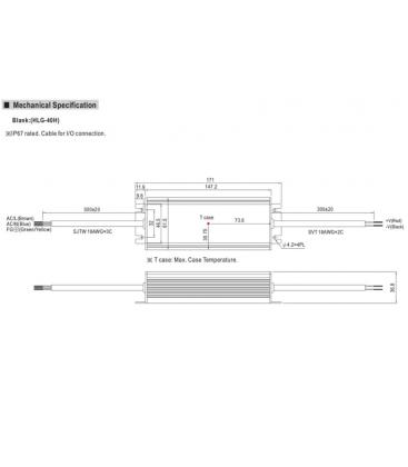 HLG 40H LED gonilnik 24V 40W IP67 Vodotesnost 9378-13100