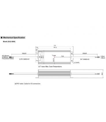 HLG 60H LED gonilnik 24V 60W IP67 Vodotesnost 9381-13109