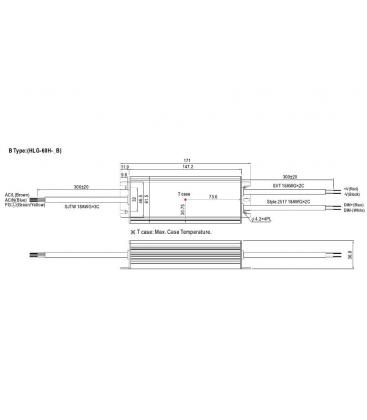 HLG 60H LED gonilnik 24V 60W IP67 Vodotesnost 9384-13117