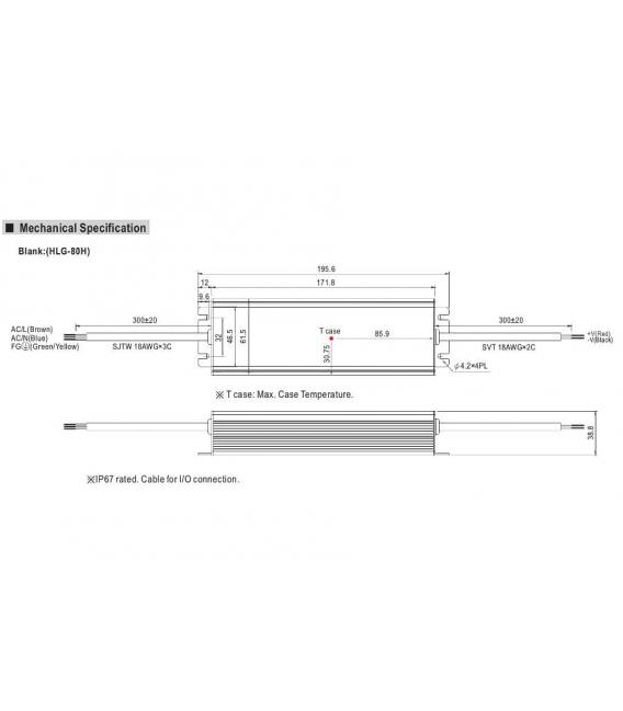 HLG 80H LED gonilnik 12V, 60W moči vodoodporen – fotografija