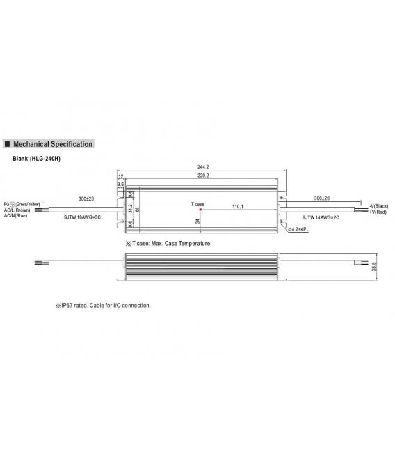 HLG 240H Driver LED 24V, 240W Potenza Impermeabile IP67 – Foto