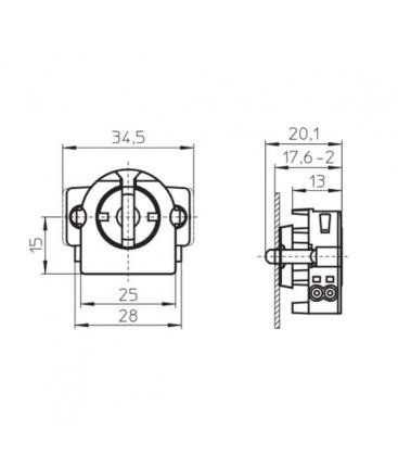 Rotoclic 59106 - Einzigartiger Einbau-Fassungssockel G13 9543-13529