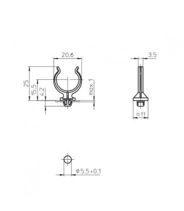 2G11 36060 Supporto per lampada - Supporto unico 9572-13585