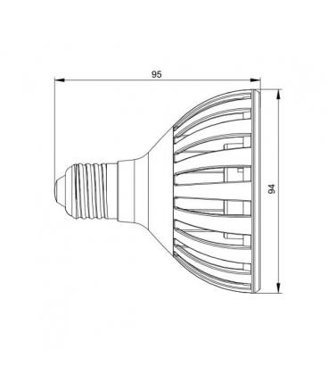 Lámpara LED regulable de 12W PAR30 WW 240V E27 - Eficiencia energética 9645-13723