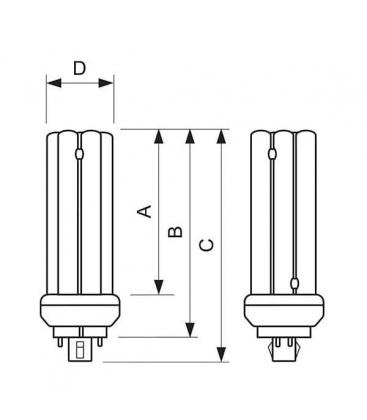 GX24 57W 830 4P Compact Fluorescent Lamp 9834-14300