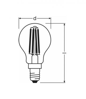 4W 827 220V FIL E14 Mini Lampada LED P 37 - Illuminazione compatta 10419-19813