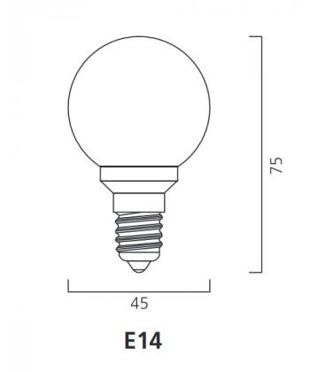 Rumena LED zunanja krogelna sijalka - 0,5W E14 IP44 (barvne LED žarnice) 10568-20457
