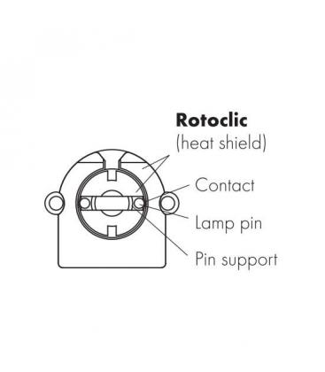 Rotoclic 59106 - Edinstveno vgrajeno podnožje za žarnico G13 9543-21381