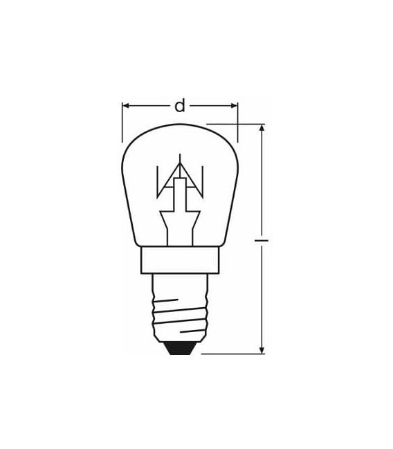 Lampadina speciale per macchina da cucire T26 57 CL 25W E14 frigorifero – Foto
