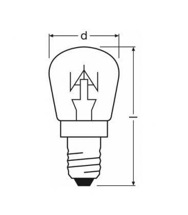 Lampadina speciale per macchina da cucire T26 57 CL 25W E14 frigorifero 83-214