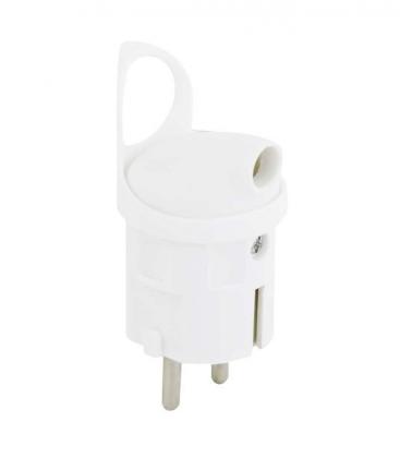 White Angled Plug with Side Outlet - Electrical Extension Cord 10861-21961