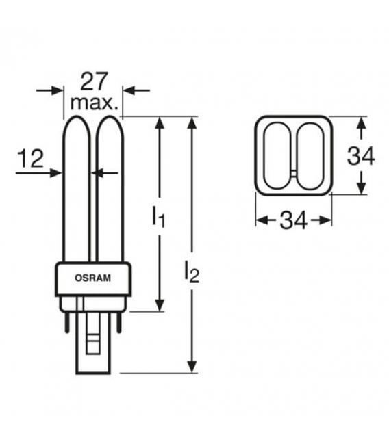 Compact Fluorescent Lamp TC-D Dulux D 18W 830 - G24 – photo