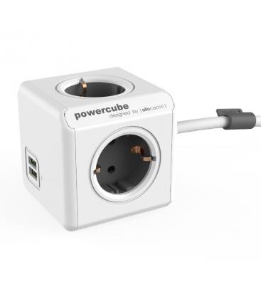 PowerCube Extended USB Type F Grey 1.5m | Electrical Extension Cord 11061-22928