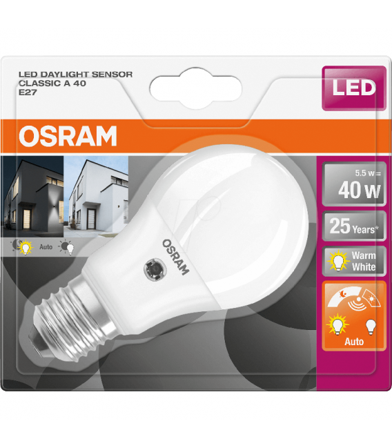 Lampada LED Daylight Sensor Classic A 5W 2700K E27 - Illumina il tuo spazio – Foto
