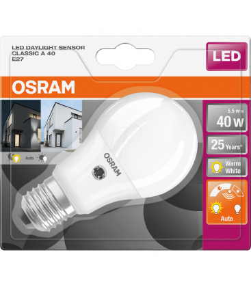 LED-Lampe Tageslichtsensor Classic A 5W 2700K E27 11139-23122
