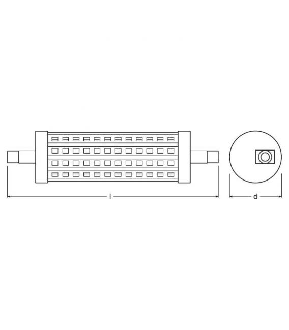 Lámpara LED Superstar Line 15W 827 220V R7s 118mm Dimm - R7s Lámparas LED – foto