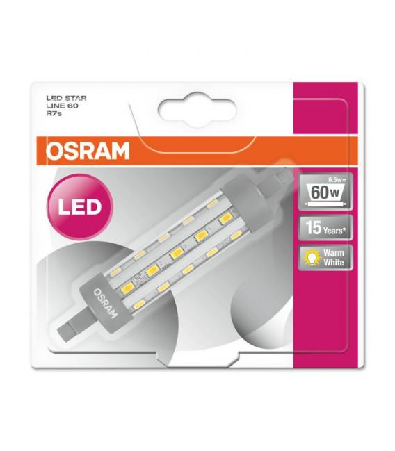 Lampe LED Star Line 60 6.5W Blanc Chaud R7s 118mm – Photo