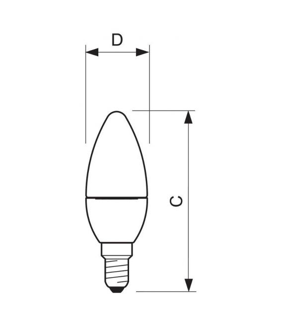 LED Candle ND 5.5 40W 220V 827 B35 CL E14 - Classic Lamp – photo