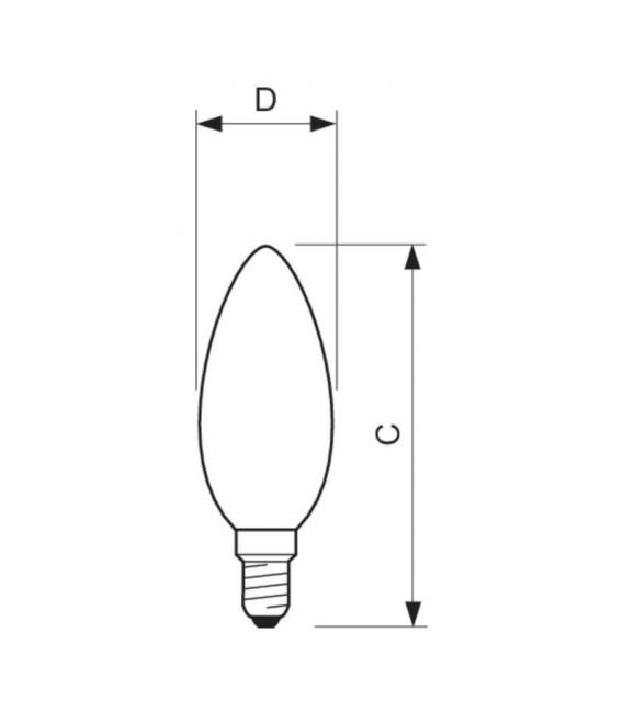 Lampada a candela LED classica 40W 220V E14 - ND 4,3 B35 FR – Foto