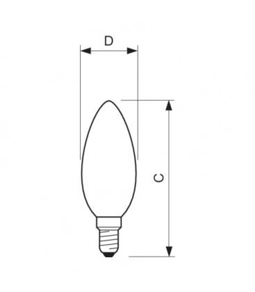 Lampe bougie LED classique 14W Gold B35 E14 - 220V SP 11469-24554
