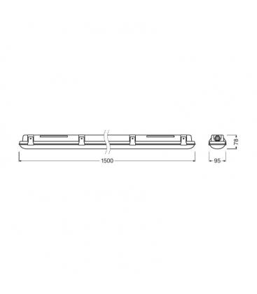 55W 840 GY LED Dampproof Luminaire - 1500mm IP65 Rated 11621-25329