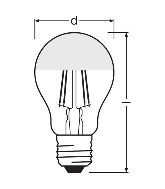 Lampe décorative LED Classic Mirror Silver 7W E27 – Photo