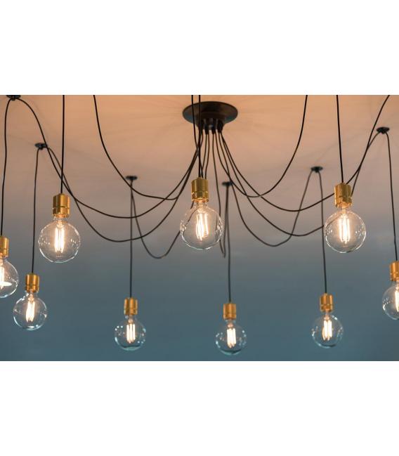Lampe décorative E27 à grille en aluminium doré - Solution d'éclairage unique – Photo