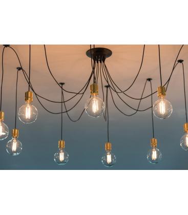 Portalámparas decorativo E27 de rejilla de aluminio dorado - Solución de iluminación única 11699-25739