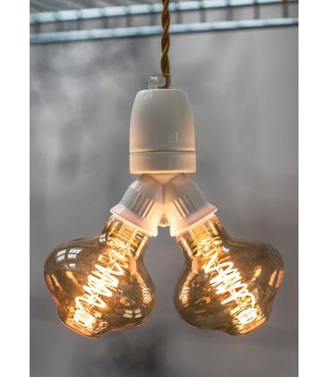 Portalámparas blanco Divisor E27 2x portalámparas decorativos 11718-25821