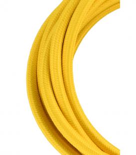 Cable textil decorativo 2C amarillo 3m