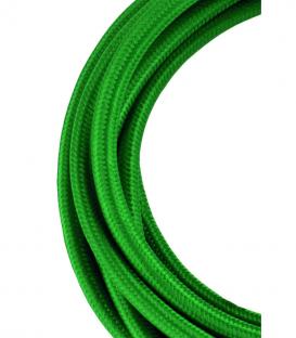 Decorative Textile Cable 2C dark green 3m