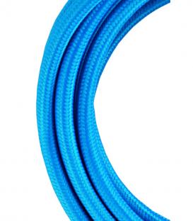 Cable textil decorativo 2C azul 3m