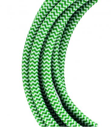 Cable Textil Decorativo Verde y Blanco 3m Longitud Realce Su Spa 11778-26088