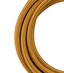 Decorative Textile Cable 2C metallic gold 3m