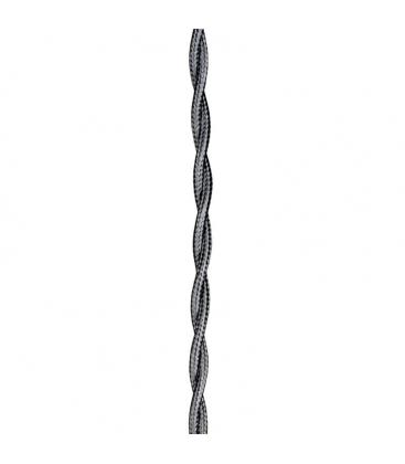 Eleve su espacio con cable textil trenzado plateado metalizado 11799-26124