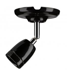 Portalampada decorativo E27 porcellana, regolabile, nero