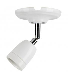 Portalampada decorativo E27 porcellana, orientabile, bianco